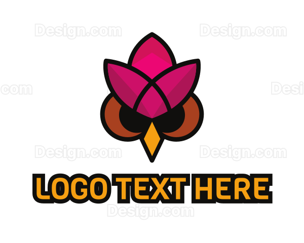 Lotus Owl Bird Logo