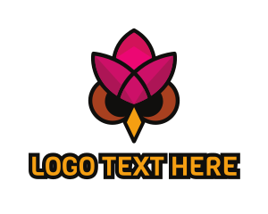 Lotus Owl Bird  logo