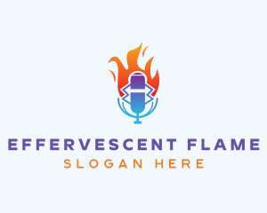 Flaming Mic Studio logo design