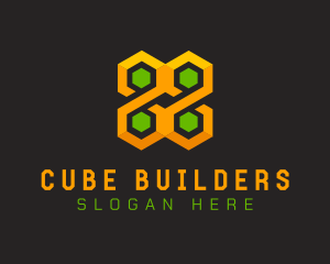 Hexagonal Cube Tech logo design