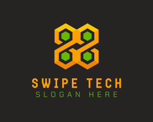 Hexagonal Cube Tech logo design