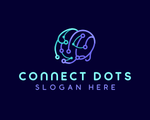 Network Connection Brain logo design