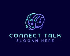 Network Connection Brain logo design