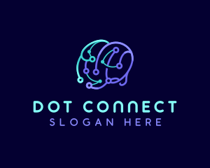 Network Connection Brain logo design