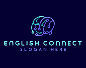 Network Connection Brain logo design