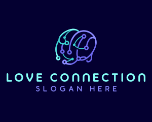 Network Connection Brain logo design