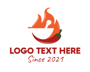 Spicy - Hot Spicy Pepper logo design