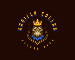 Gorilla King Crown logo design