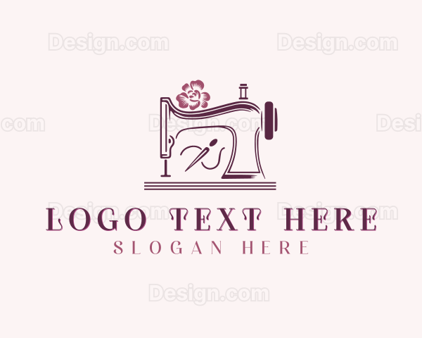 Seamstress Dressmaker Sewing Machine Logo