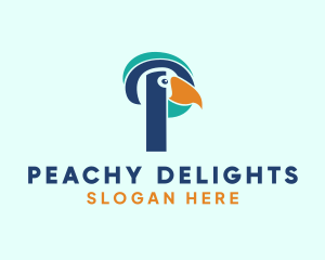 Tropical Bird Parrot Letter P logo design