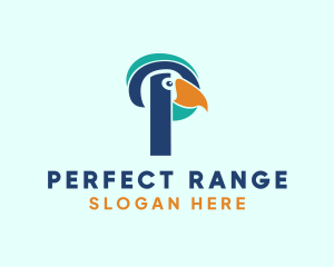 Tropical Bird Parrot Letter P logo design