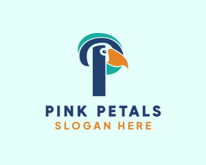 Tropical Bird Parrot Letter P logo design