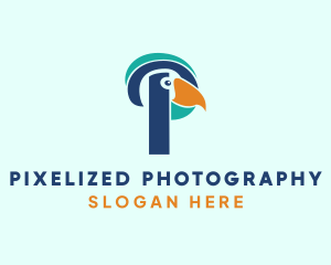 Tropical Bird Parrot Letter P logo design