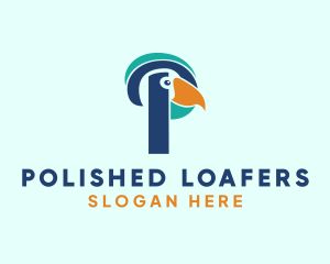 Tropical Bird Parrot Letter P logo design