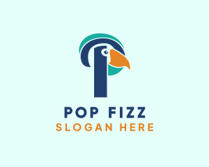 Tropical Bird Parrot Letter P logo design