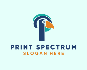 Tropical Bird Parrot Letter P logo design