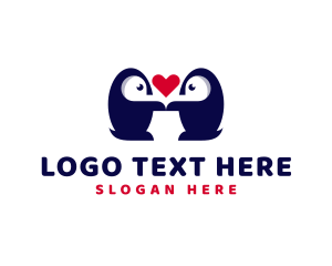 Penguin Bird Heart  logo