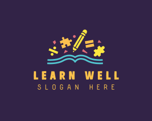 Kindergarten Learning Book logo design