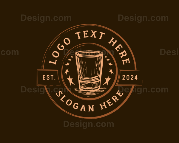 Liquor Shot Glass Brewery Logo