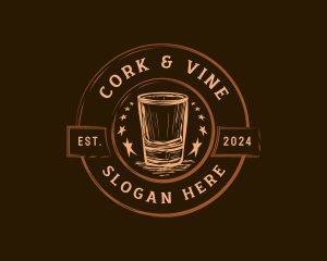 Liquor Shot Glass Brewery logo design