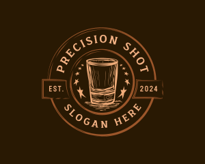 Liquor Shot Glass Brewery logo design