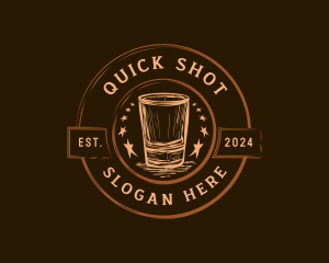 Liquor Shot Glass Brewery logo design