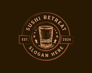 Liquor Shot Glass Brewery logo design