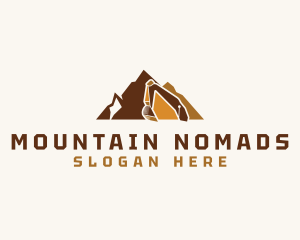 Excavator Mountain Contractor logo design