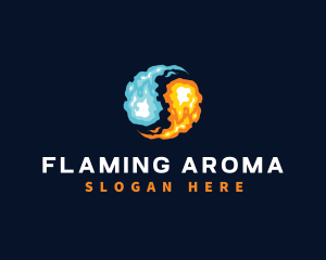 Yin Yang Fire Flame logo