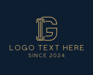 Construction Pillar Letter G logo