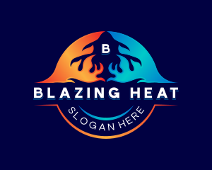 HVAC Heating Cooling logo design