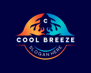 HVAC Heating Cooling logo design