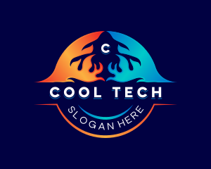 HVAC Heating Cooling logo design