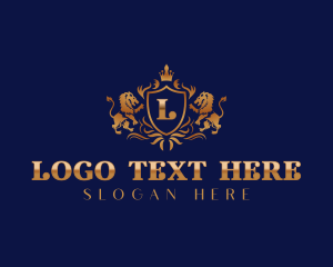 Elegant Lion Crown logo