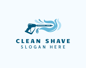 Blue Cleaning Pressure Washer logo design