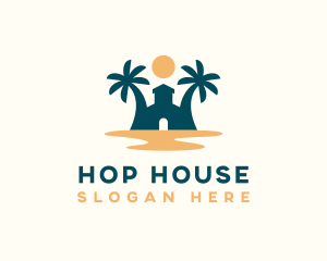 Palm Tree House Resort logo design