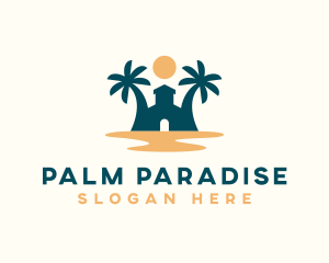 Palm Tree House Resort logo design