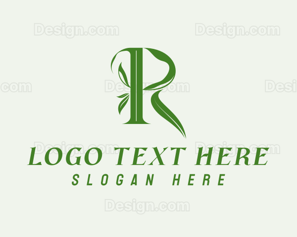 Natural Herb Letter R Logo