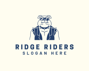 Cool Bulldog Biker logo design