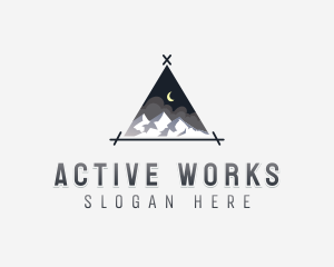 Mountain Hiking Tent logo design