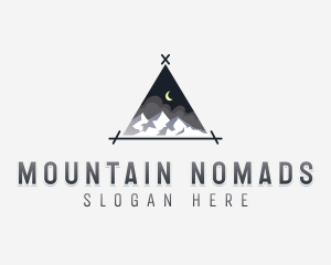 Mountain Hiking Tent logo design