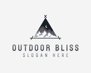 Mountain Hiking Tent logo design