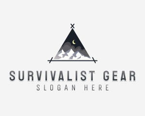 Mountain Hiking Tent logo design