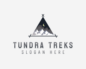 Mountain Hiking Tent logo design