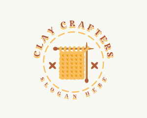 Crafter Knitting Needle logo design