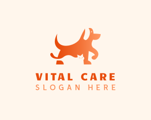Kitten & Dog Animal Logo