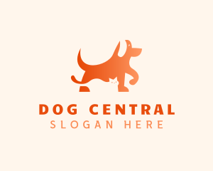 Kitten & Dog Animal logo design