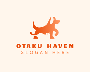 Kitten & Dog Animal logo design