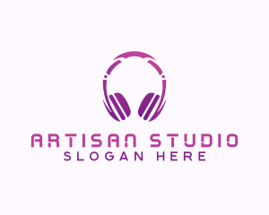 Headphones Music Studio logo design