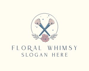 Floral Powder Brush Cosmetics logo
